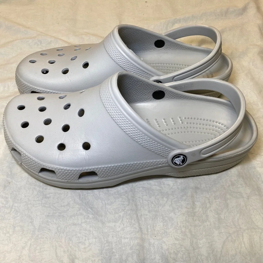 Crocs Classic Clog Light Gray Men's 12 Women's 14 Comfort Casual Shoes